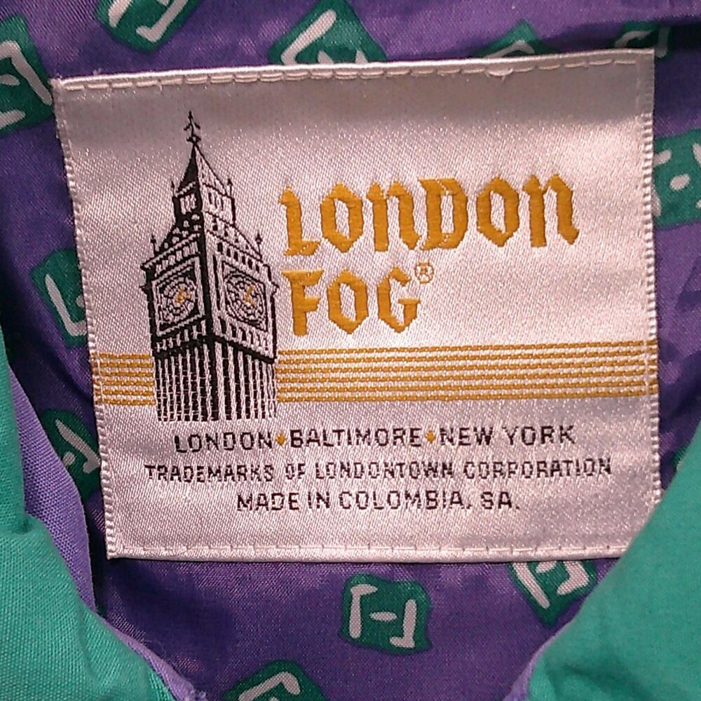 Womans Vintage 90's London Fog Windbreaker Rain Jacket Petite XS Teal Jacket - Picture 2 of 8